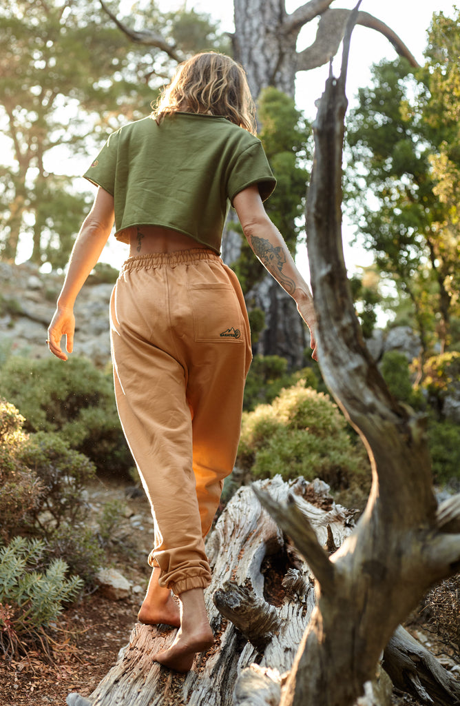 Mandala jogging pants unisex - light brown