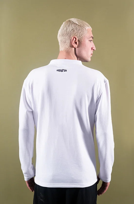 Unisex Cotton White Long Sleeve Tee