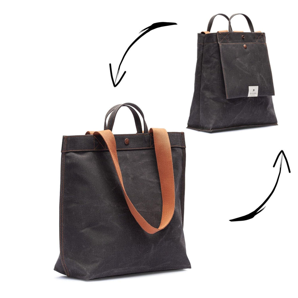 No. 301 Bootcut Tote Black Truffle (Çift Taraflı)