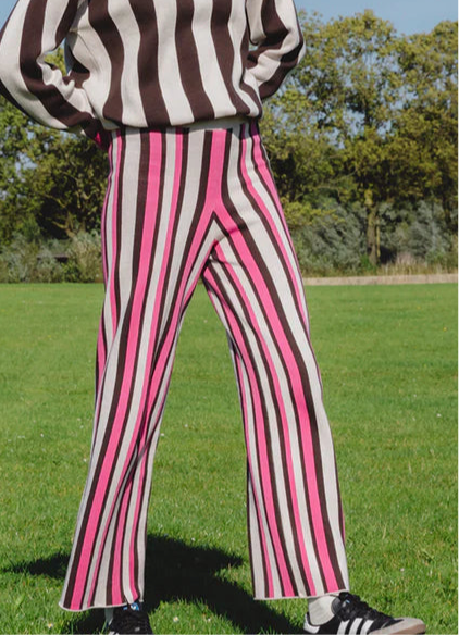 Stripes Pamuk Triko Pant