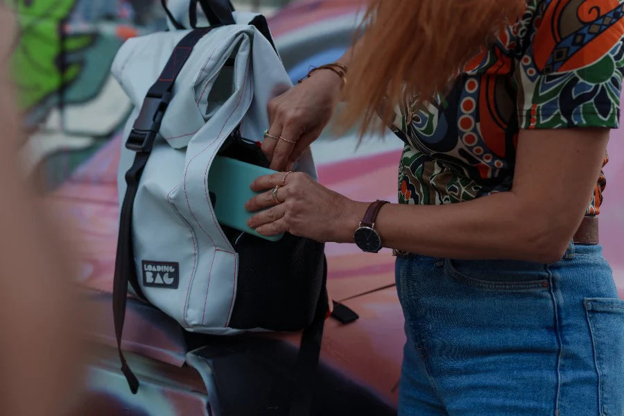 White Urban Rolltop Backpack