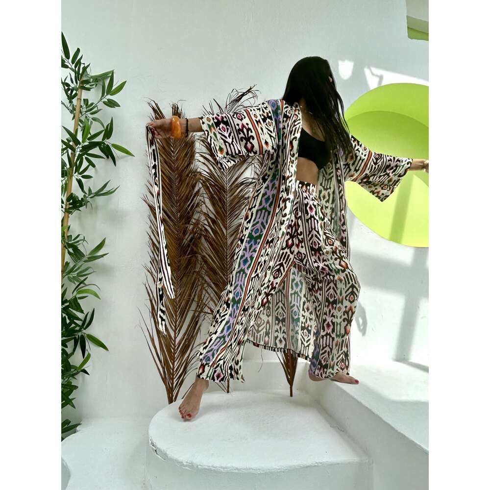 Veronica Ikat Uzun Kimono