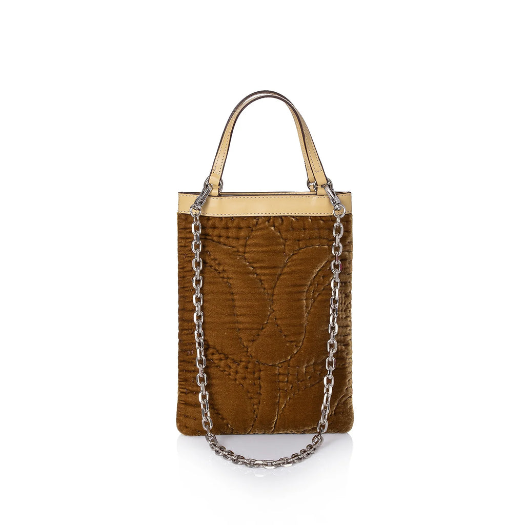 Şükran Mini Hand Bag Gold Silk Velvet